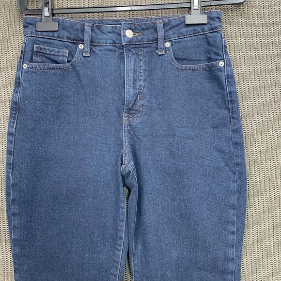 Old Navy Womens Size 8 Blue High-Rise O.G. Straight Jeans Dark Wash Denim - Picture 9 of 10